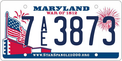 MD license plate 7AE3873