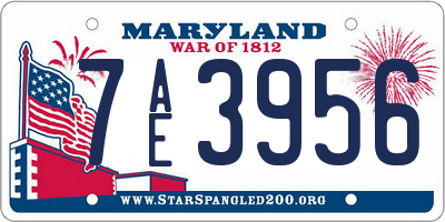 MD license plate 7AE3956