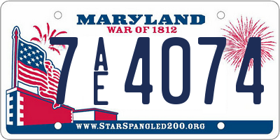 MD license plate 7AE4074