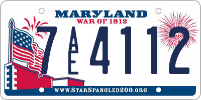 MD license plate 7AE4112