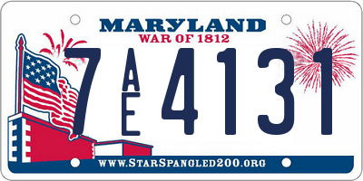 MD license plate 7AE4131