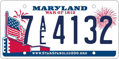 MD license plate 7AE4132