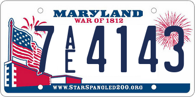 MD license plate 7AE4143
