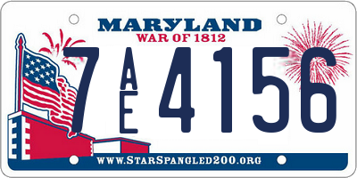 MD license plate 7AE4156