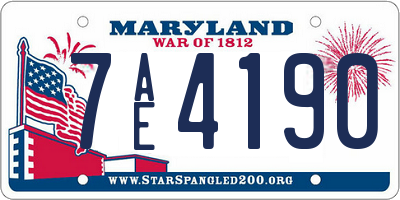 MD license plate 7AE4190