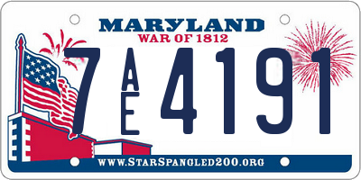 MD license plate 7AE4191