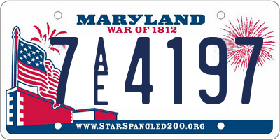 MD license plate 7AE4197