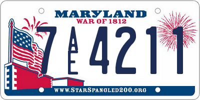 MD license plate 7AE4211