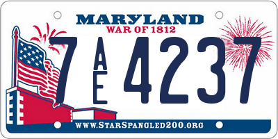 MD license plate 7AE4237