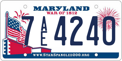 MD license plate 7AE4240