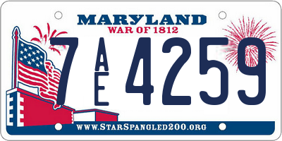 MD license plate 7AE4259
