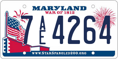 MD license plate 7AE4264