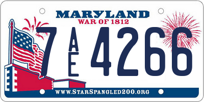 MD license plate 7AE4266