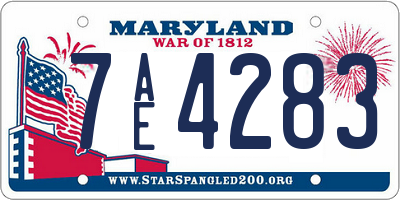 MD license plate 7AE4283