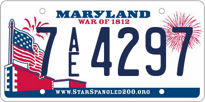 MD license plate 7AE4297
