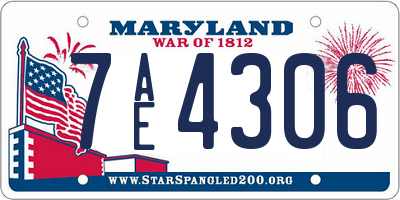 MD license plate 7AE4306