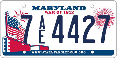 MD license plate 7AE4427