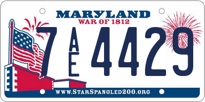 MD license plate 7AE4429