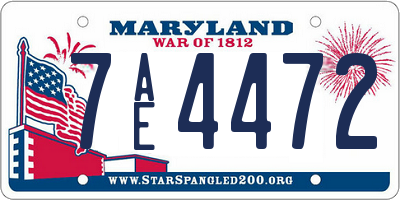 MD license plate 7AE4472