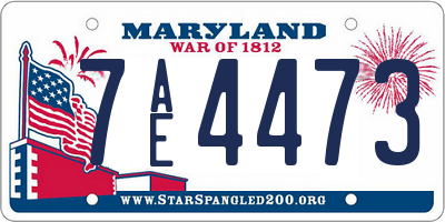 MD license plate 7AE4473
