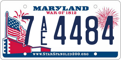 MD license plate 7AE4484