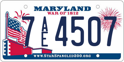 MD license plate 7AE4507