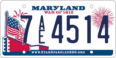 MD license plate 7AE4514
