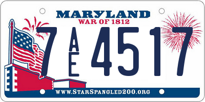MD license plate 7AE4517