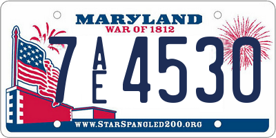 MD license plate 7AE4530