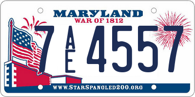 MD license plate 7AE4557