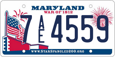 MD license plate 7AE4559