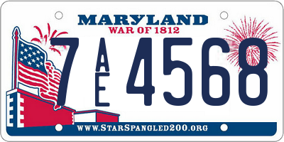 MD license plate 7AE4568
