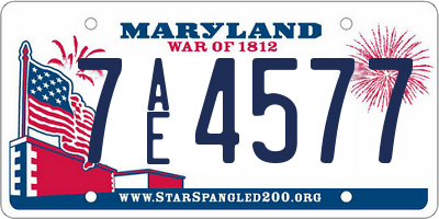 MD license plate 7AE4577