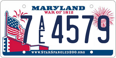 MD license plate 7AE4579