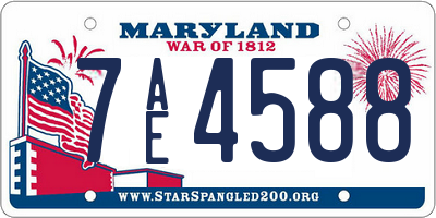 MD license plate 7AE4588