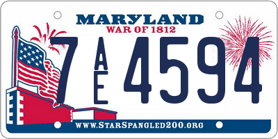 MD license plate 7AE4594