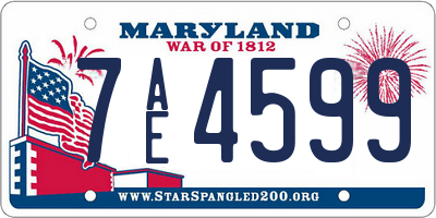 MD license plate 7AE4599