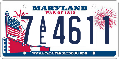 MD license plate 7AE4611