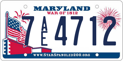 MD license plate 7AE4712