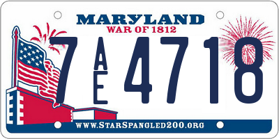 MD license plate 7AE4718