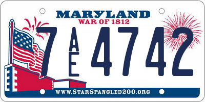 MD license plate 7AE4742