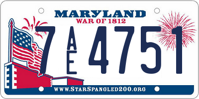 MD license plate 7AE4751