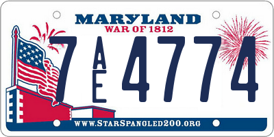 MD license plate 7AE4774