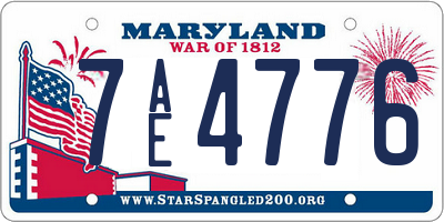 MD license plate 7AE4776