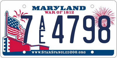 MD license plate 7AE4798