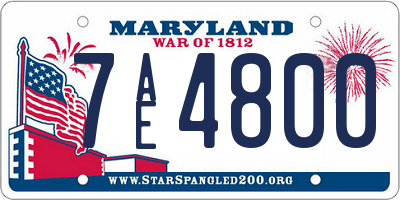 MD license plate 7AE4800