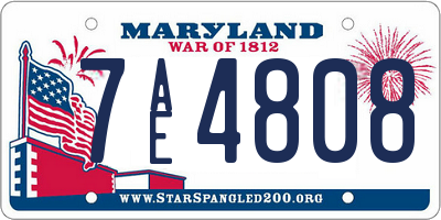 MD license plate 7AE4808