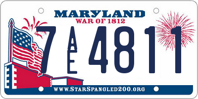 MD license plate 7AE4811