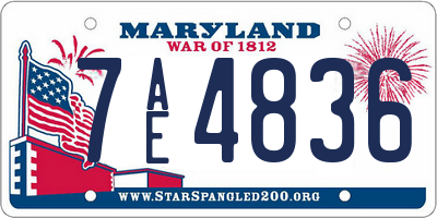 MD license plate 7AE4836