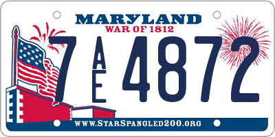 MD license plate 7AE4872